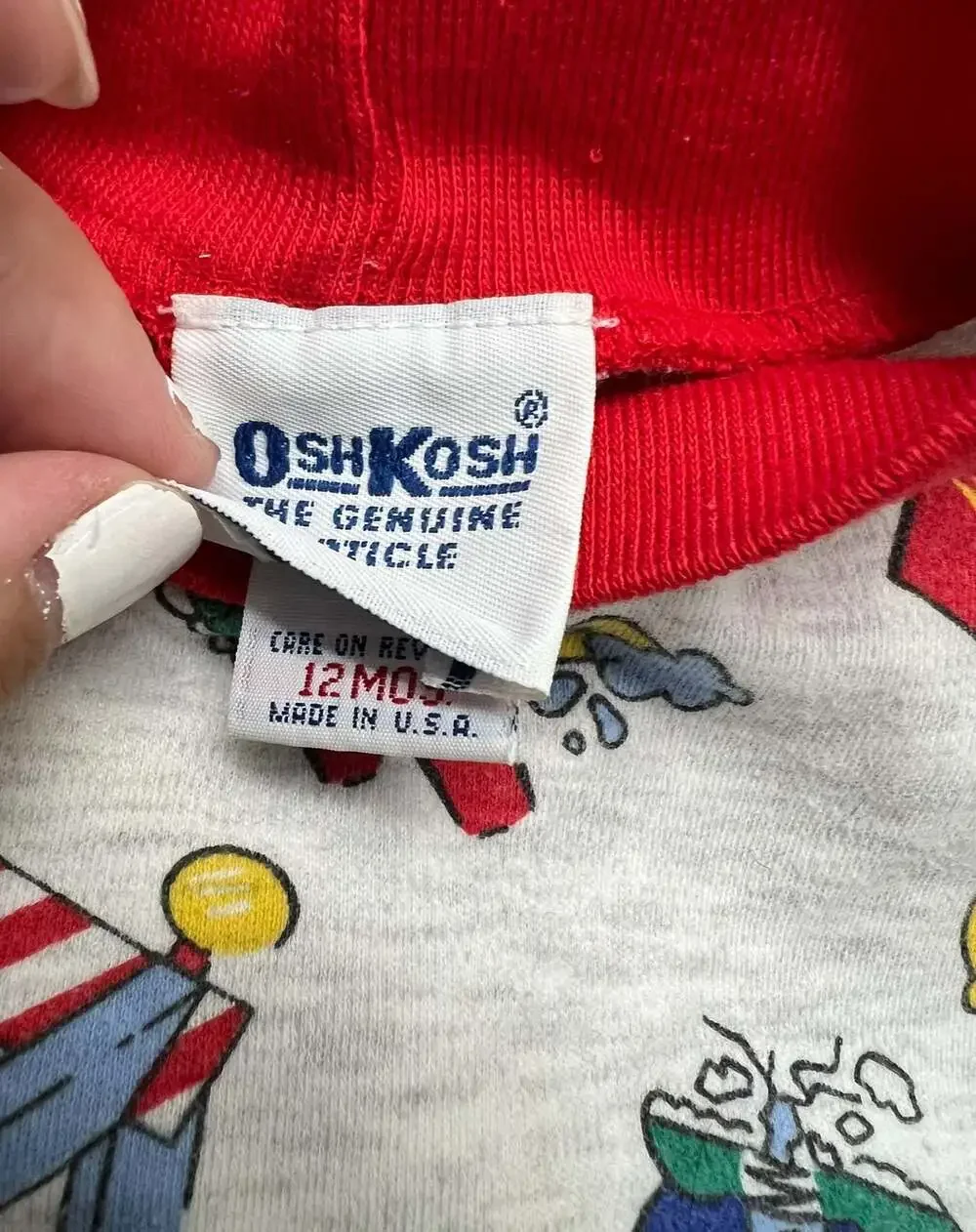 Vintage OshKosh B'Gosh Work Zone Construction Puppy Dog Turtleneck Sweatshirt